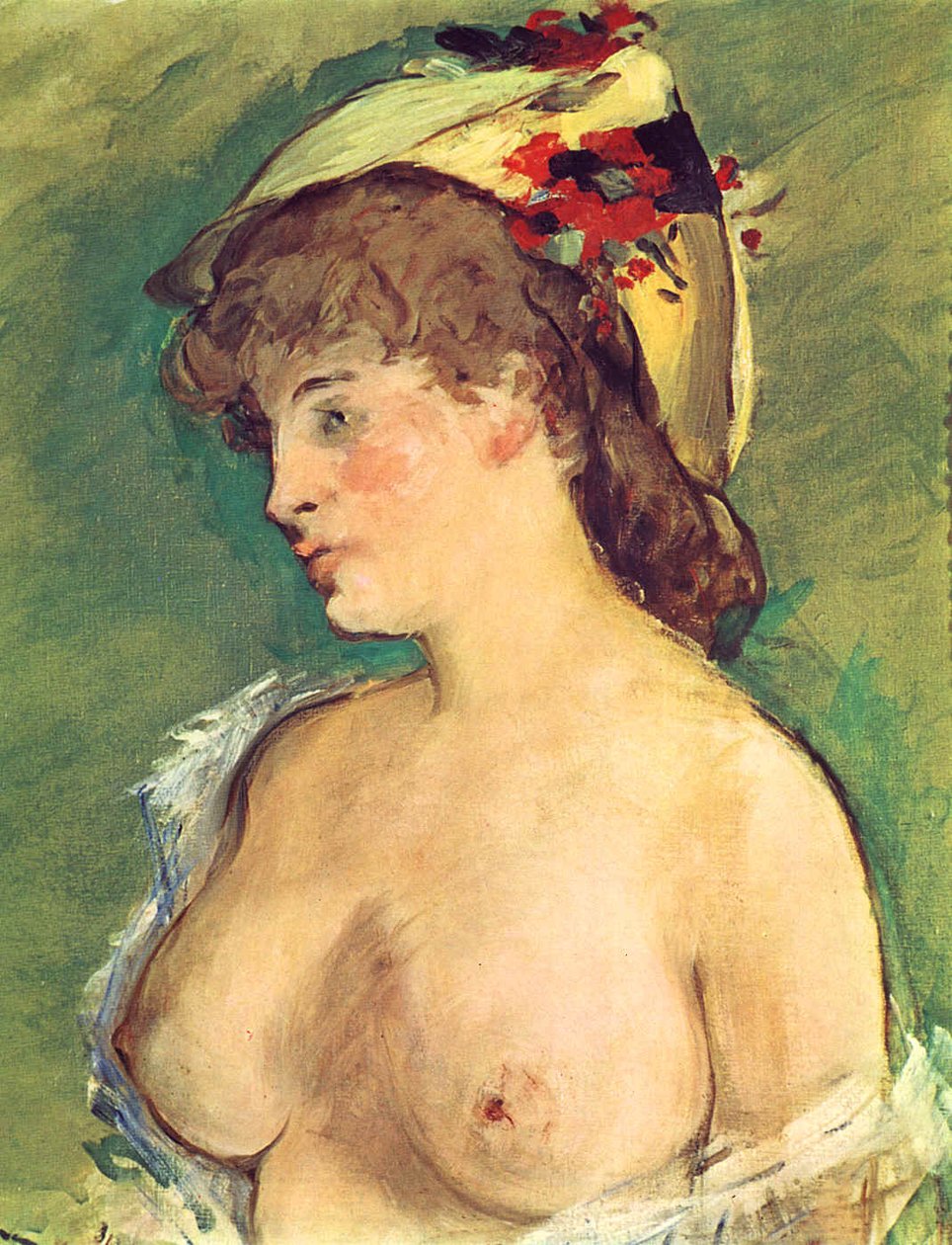 Blonde Woman with Bare Breasts av Édouard Manet
