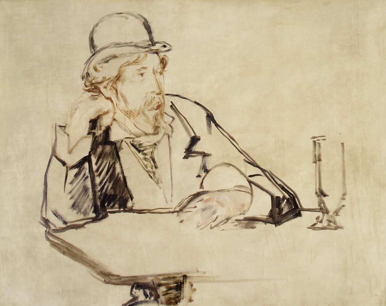 George Moore at a Café av Édouard Manet