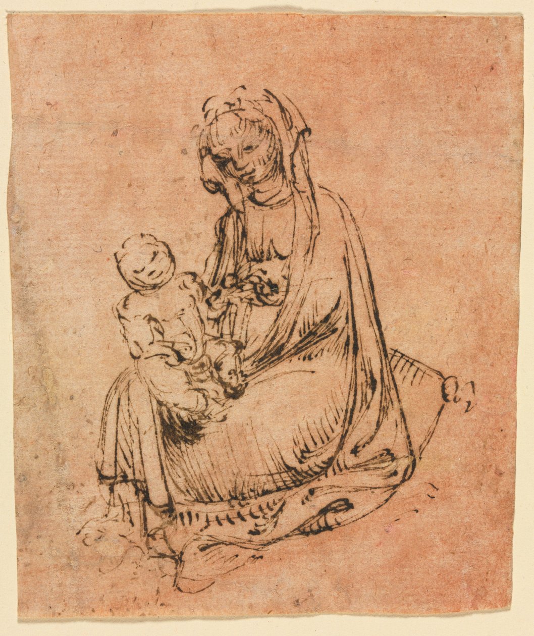 Madonna och barn av follower of Stefano da Zevio