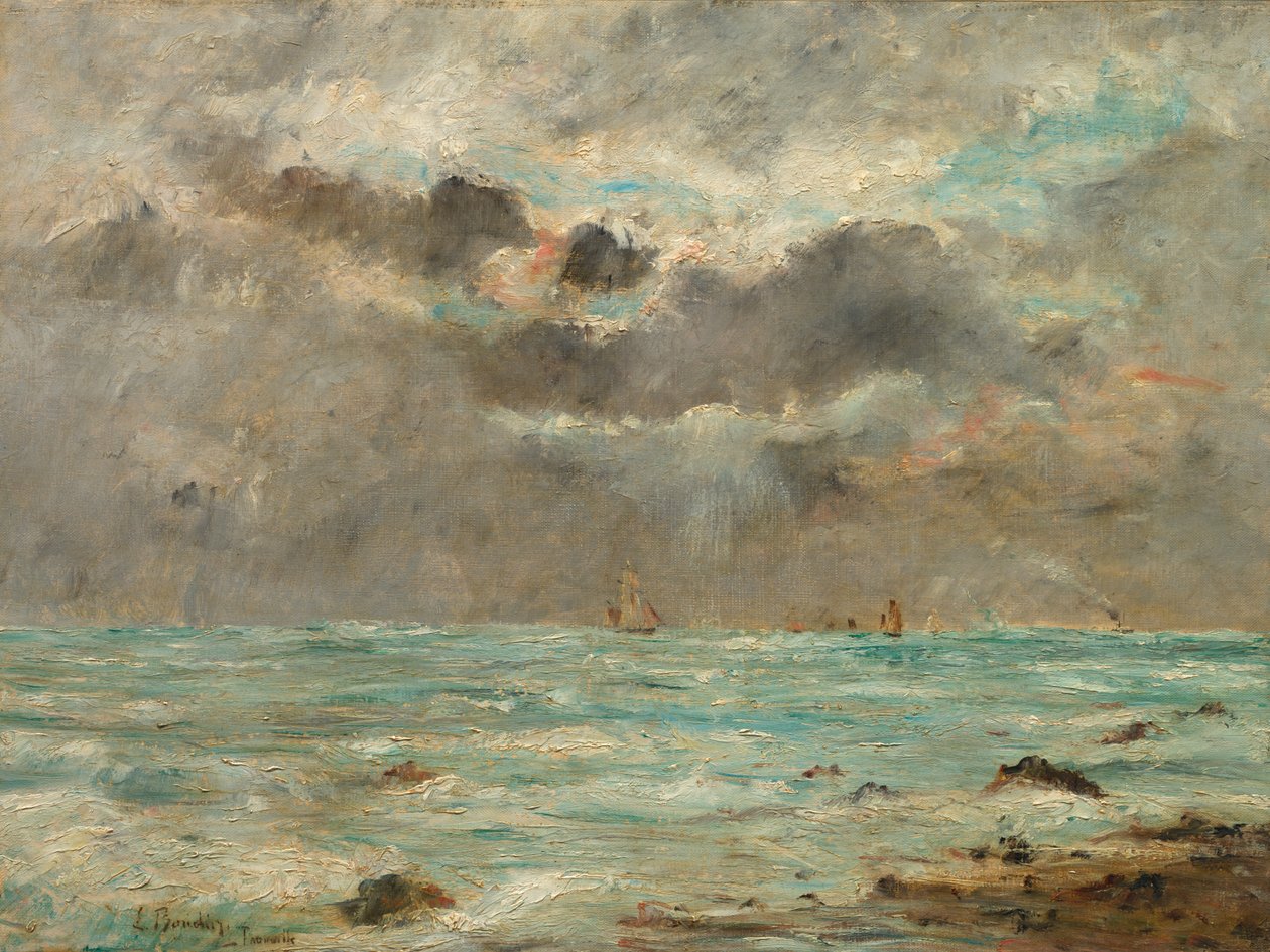 Kusten vid Trouville av imitator of Eugène Boudin