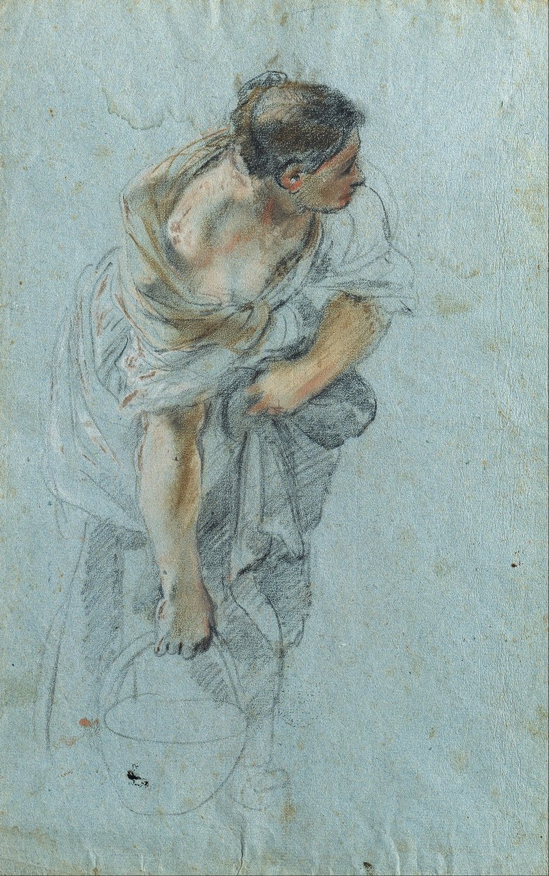 Studie för en kvinnlig figur av known as Borgognone Guglielmo Cortese