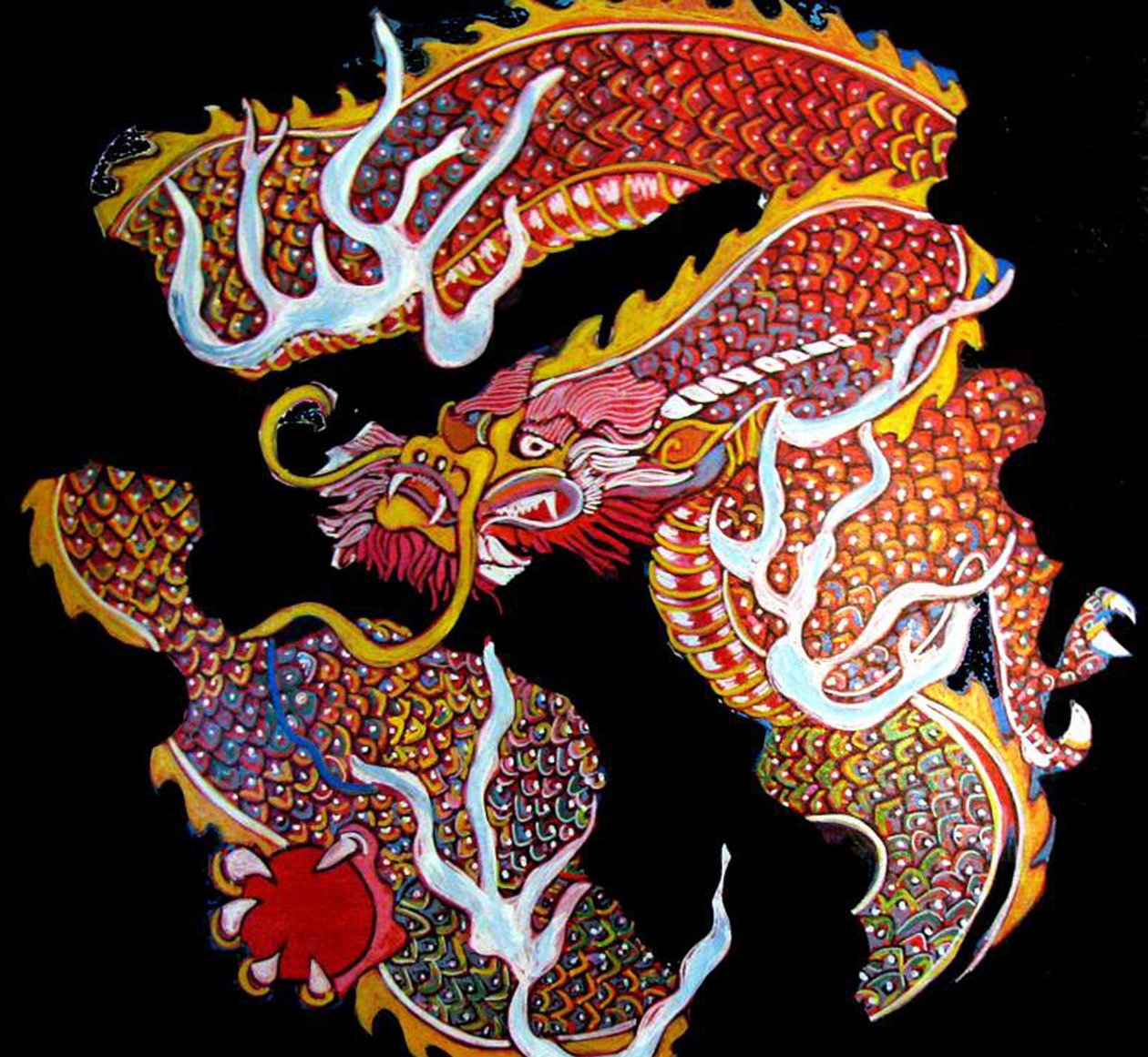 Dragon, 2013 (blandteknik) av linda arthurs