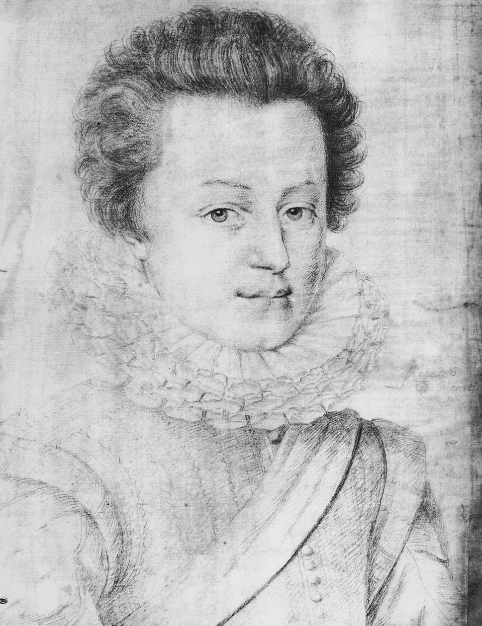 Portræt af Cesar de Bourbon (1594-1665), Duke de Vendome swed av Daniel Dumonstier or Dumoustier