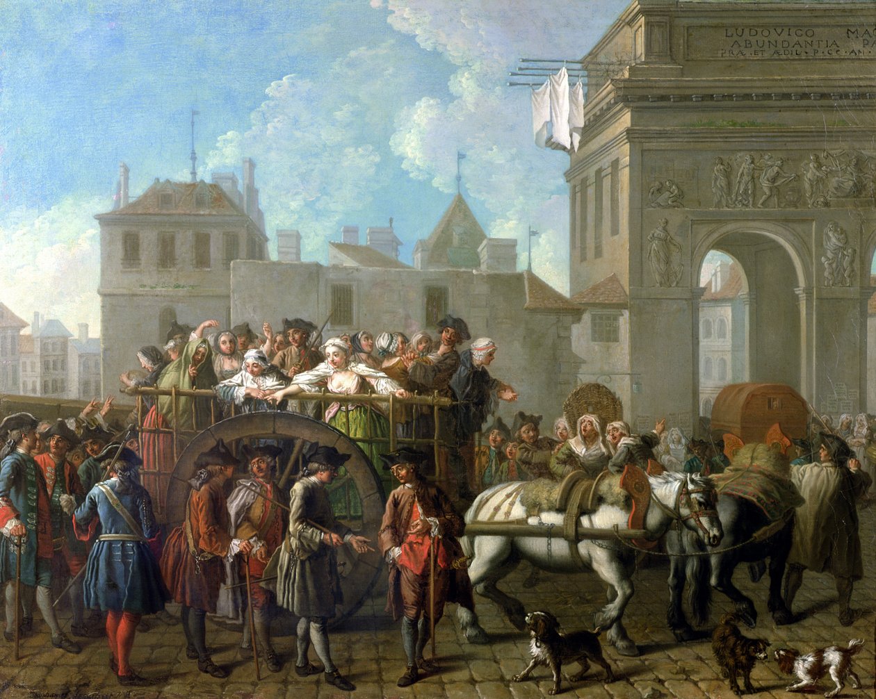 Transport av prostituerade till Salpetriere, ca 1760-70 av Étienne Jeaurat