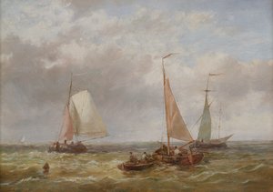 Fiskebåtar till sjöss (panel)