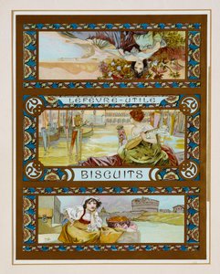 Affisch reklam "Lefevre-Utile" kex, ca 1910