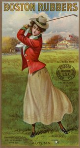 Lady Golfer Swinging Club