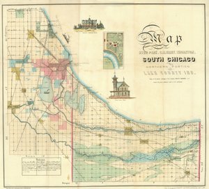 Karta över södra Chicago, 1871