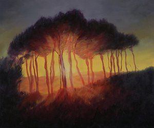 Vilda träd vid solnedgången, 2002