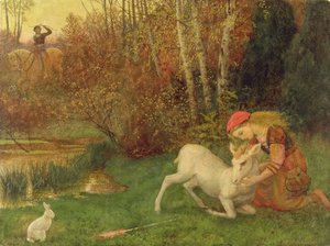 The White Hind, ca 1870 (gouache)