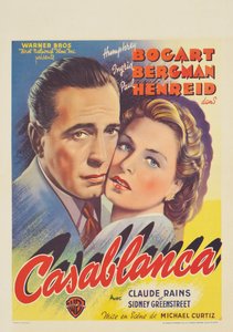 En belgisk affisch som annonserar filmen "Casablanca"