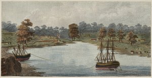 Sydney Cove, 1788 (handfärgad kopparstick)