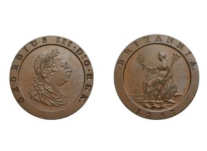 Cartwheel twopence, 1797 (brons)