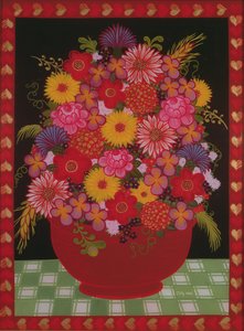 Skål med blommor