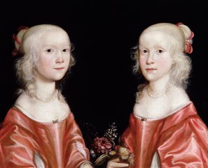 Porträtt av tvillingsystrar, ca 1650