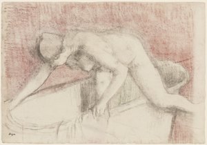 The Bath (krita och pastellritning)