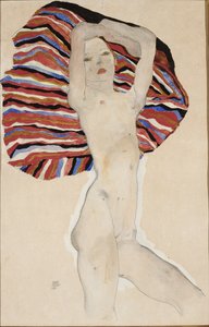 Naken mot färgat material, 1911
