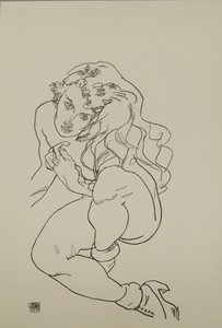 Sittande naken, 1917
