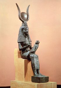 Isis diar spädbarnet Horus (brons)