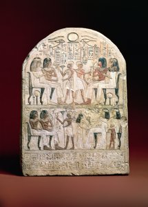 Begravningsstela, 156 f.Kr. (målad kalksten)