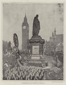Beaconsfield-statyn, Westminster, på Primrose Day