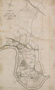 En karta över Fulham, London, 1813