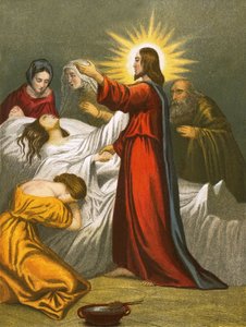 Kristus uppfostrar Jairus dotter