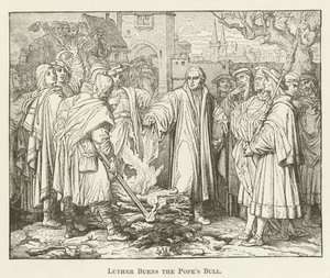 Luther bränner påvarnas tjur