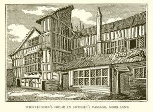 Whittingtons hus i Swithins Passage, Moor-Lane