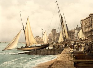 Yachter startar, Hastings (handfärgat foto)
