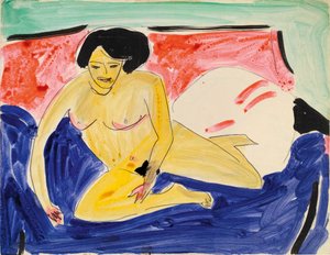 Sittande naken på Divan, 1909
