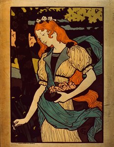 Kvinna som plockar blommor, 1917