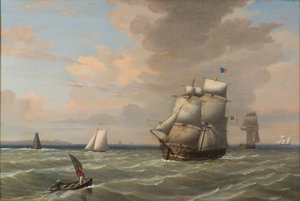 Fartyg som lämnar Bostons hamn, 1847