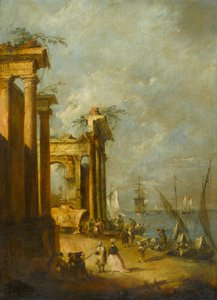 Romerska ruiner nära lagunen, ca 1765-1775