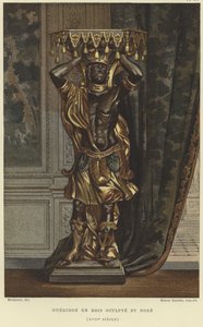 Sniden och förgylld träsockel, 1600-tal