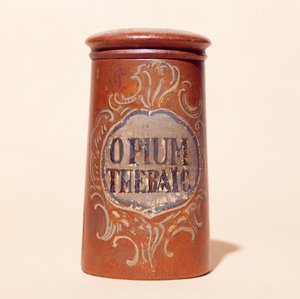 Behållare för Thebaic Opium (målat trä)