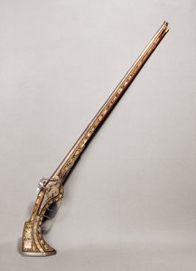 Flintlock-gevär (trä och metall)
