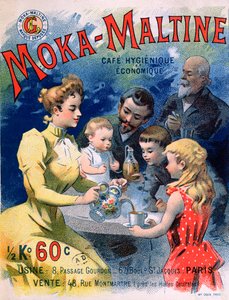 Affisch reklam Moka-Maltine kaffe, ca 1900