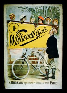 Affisch som annonserar Whitworth Cycles, Paris