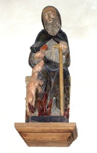 St. Anthony Abbot (målat trä)