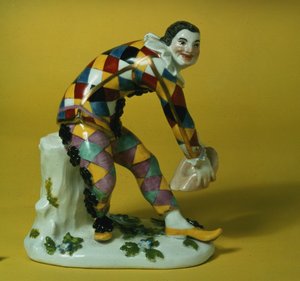 Meissen figur av Harlequin, ca 1750 (porslin)