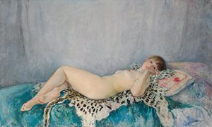 Naken på leopardskinn, Le Cannet, 1926