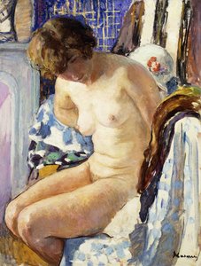 Sittande naken; Nu Assise,