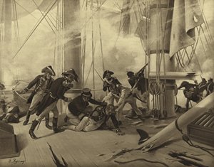 Slaget vid Trafalgar, 1805 (gravyr)