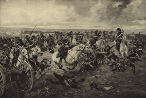 Slaget vid Waterloo, 1815 (gravyr)