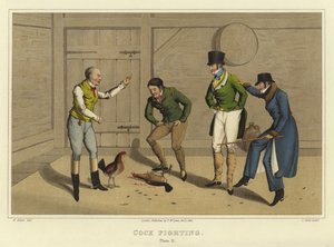 Cock Fighting (chromolitho)