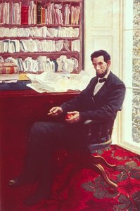 Porträtt av Abraham Lincoln (färg litho)