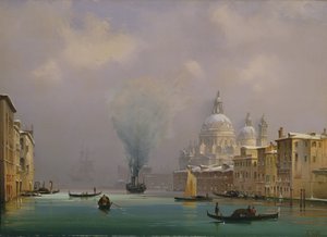 Venedig under snö, ca 1840