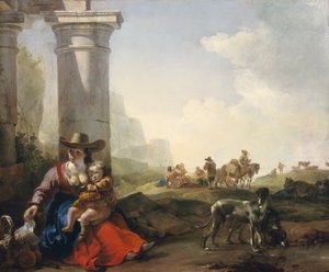 Italienska bönder bland ruiner, c.164950