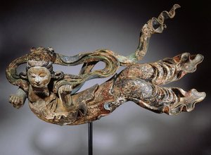 Apsaras, 1600-1700-tal (polykromt trä)